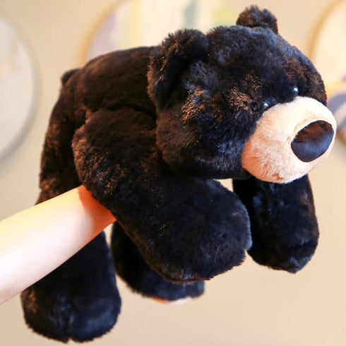 Hronsa 19.7in 3.3lbs Weighted Stuffed Animals, Weighted Bear Stuffed Animal Toy Cute Black Bear Plush Pillow for Adults