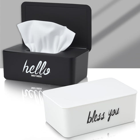 Hushee 2 Pack Wipe Dispenser Wipes Holder for Baby Adult Decorative Wipe Containers
