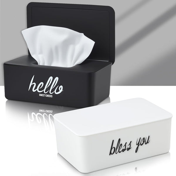 Hushee 2 Pack Wipe Dispenser Wipes Holder for Baby Adult Decorative Wipe Containers