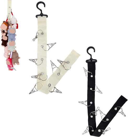 Tinoaly 2pcs Plush Toy Storage Chain, Stuffed Animal Hanging Display Strap with 8