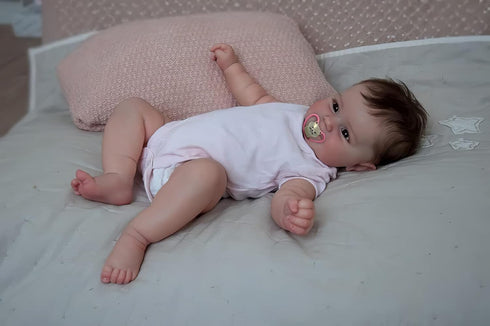 20 Inches TERABITHIA So Truly Rooted Hair Sweet Smile Lifelike Reborn Baby Doll Crafted in Full Body Silicone Vinyl