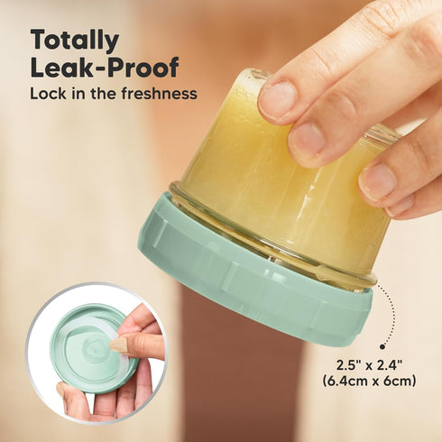 KeaBabies 12pk 4oz Glass Baby Food Containers - Leak-Proof, Microwavable Small Baby Glass Jars with Lids, Baby Food Storage Containers, Baby Snack Containers, BPA-Free Baby Food Jars (Musk Dusk)