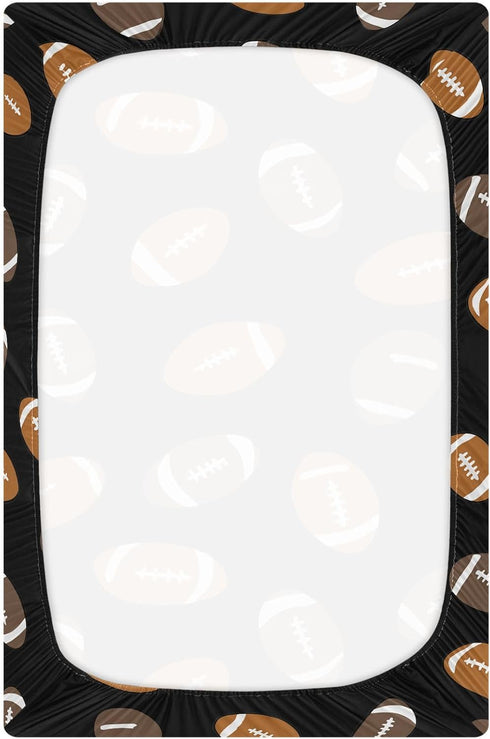 Sheet,52x28IN Pfrewn Crib Sheets for Boys Girls American Football Ball Fitted Crib Sheet Fits Standard Crib Mattress