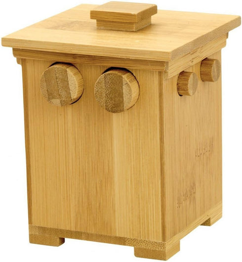 Bits and Pieces Wooden Bamboo Puzzle Box, Brainteaser Gift