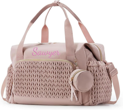 Zhongzhi Embroidered NAME Mommy Diaper Bag Baby Stroller Organizer Backpack Large Capacity Outdoor