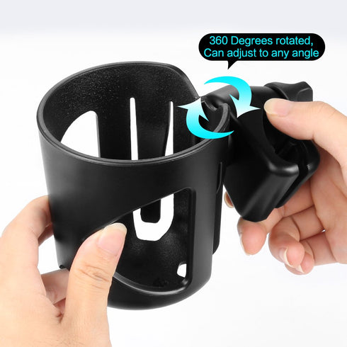 Accmor Universal Cup Holder, 360° Rotatable Large Caliber Stroller, Bike, Wheelchair, Walker Cup Holder, Black
