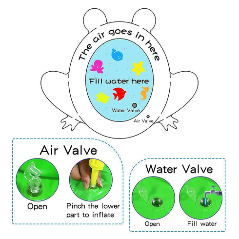Frog Baby Water Mat, Inflatable Play Mat, Tummy Time Baby Toys, Fun Early Development Activity Play Center for Newborn
