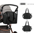 Stylish Black PU Diaper Bag Tote with Wet Bag & Stroller Hooks