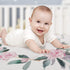 Baby Monthly Milestone Blanket for Baby Girl, Newborn Age Months Blanket Photo Prop with Growth Chart, Floral Wreath