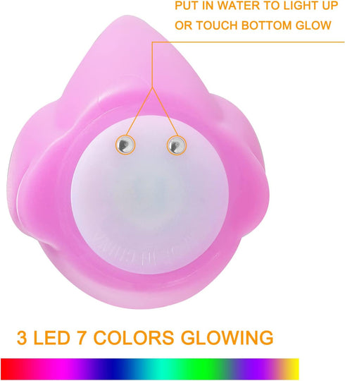 6 Packs Bath Toys for Toddlers 1-3: Light-Up Floating Dinosaur Baby Toddler Bath Toys Set for Kids Birthday