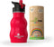 Kids Water Bottle with Straw & Handle, 12 oz Red, Eco Friendly Toddler Cups, Leak Proof Lid