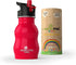 Kids Water Bottle with Straw & Handle, 12 oz Red, Eco Friendly Toddler Cups, Leak Proof Lid
