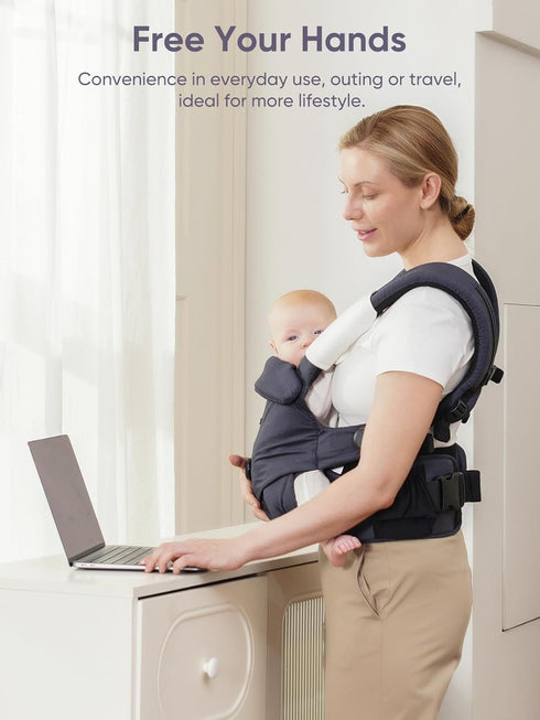 3 10-44lbs, bonoch Baby Carrier Newborn to Toddler - EaseFit Adjust Knob for Baby Hip Healthy Develop, Ergonomic Cotton