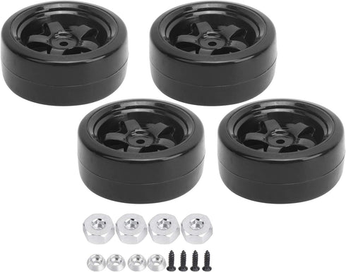 VBESTLIFE 4Pcs RC Rubber Tires 63mm Antiskid Drift Tyres Wheel Rims Compatible with D12 1/10 RC Car RC Truck Tire Model Car Accessories