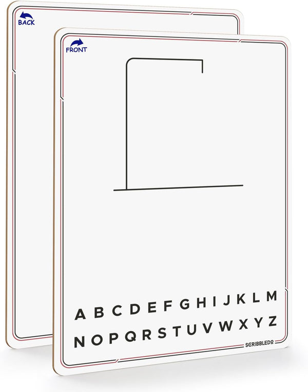 SCRIBBLEDO Hangman Board Game 9x12 Dry Erase Double-Sided Whiteboard with Blank Writing