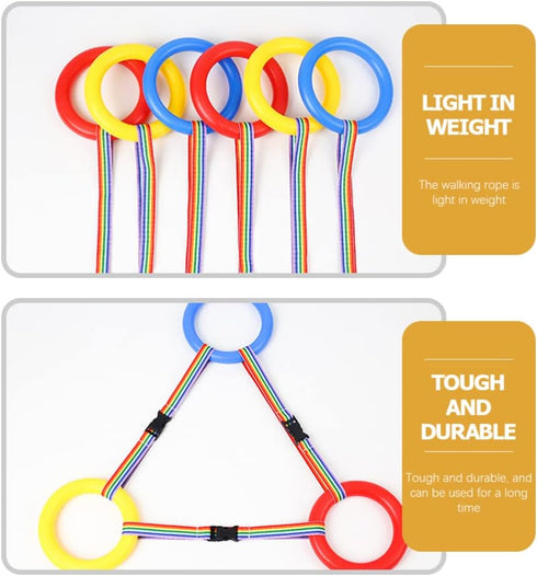 Kids Walking Rope - 8pcs Detachable Hold A Ring Walking Rope with Handles for Daycare Outdoor Safety