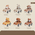 1-3, 6-Pack Set Nueplay Toy Cars for Toddlers Friction Powered Push and Go Vehicle with Animal Finger Puppets for Boys