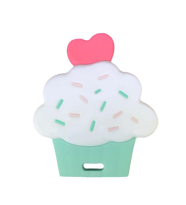 Cupcake Baby Teether, Infant Teether with Easy-to-Hold Design and Textured Back for Sore Gums