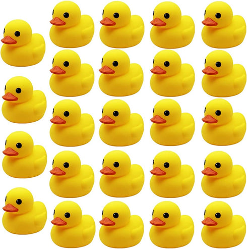 umbresen Yellow Rubber Ducks Bath Toys for Preschool, 24pcs Mini Duckies Gift for Baby Shower, Pool Float, Party Favors