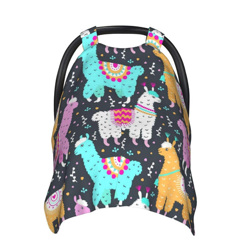 CQMZJHU Llama Alpaca Baby Car Seat, Rain Shelter, Multifunctional Nursing Cover for Newborns, Mother Care