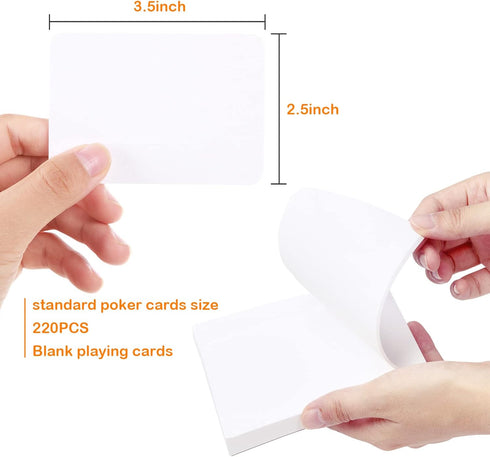 220PCS Poker Size Blank Playing Cards, Index Flash Cards for DIY Game Card Writing, Drawing, Painting