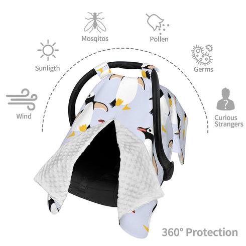 Zhbvncp Cute Penguins Baby Car Seat Cover & Breastfeeding Nursing Cover - Breathable Stretch Fabric Multi-Use Nursing