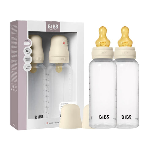 BIBS Baby Bottle 9 oz / 270 ml Natural Rubber Latex Nipple