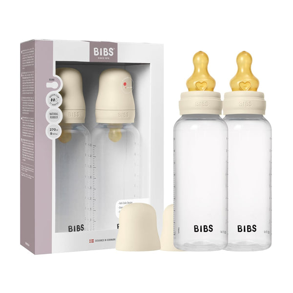 BIBS Baby Bottle 9 oz / 270 ml Natural Rubber Latex Nipple