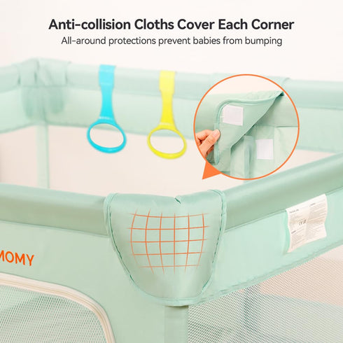 50"x50") COMOMY Playpens for Babies and Toddlers, Small Baby Play Pens, Activity Center for Baby Safe and Non-Slip Baby