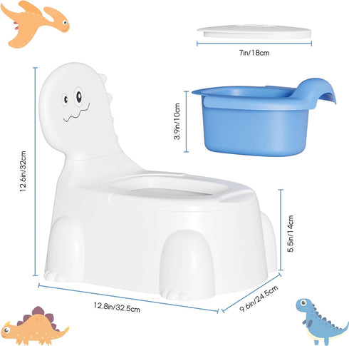 Potty Training Toddler Toilet Seat, Toilet Potties Training for Children Infant Baby Dinosaur Potty Chair with Splash