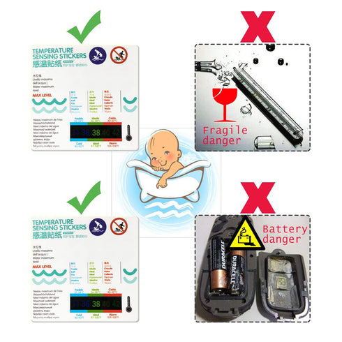 Kids Bath Thermometer 2 Pack, Waterproof Liquid Crystal Material, No Mercury/Glass, Easy to Use, Accurate Data
