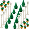 dspitwod City Street Lamp House Garden Building Accessories with Lights Trees and Flower
