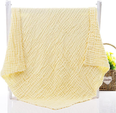 Aablexema Baby Muslin Bath Towels, Set of 2 Large Size 43X43 Inches Swaddle Blanket for Newborn Toddlers