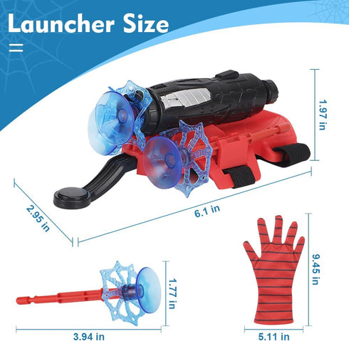 Spider Web Shooter, Superheroes Wrist Launcher Toy, Funny Educational Toys, Spider Gloves Man Cosplay Gift (Red)