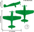Tim Mee Toy TimMee WW2 9pc Fighter Ace Planes - Green Plastic Army Men Airplanes USA Made