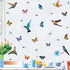 32Pcs Watercolor Butterfly and Hummingbird Stickers, Self Adhesive Wall Decals for Bedroom, Nursery, Kids Playroom