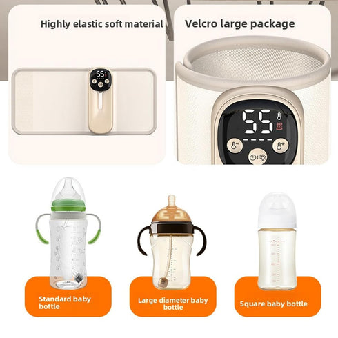 ViaGasaFamido Portable Bottle Warmer Baby Milk Insulation Case Cordless Universal Dual Home Car Mounted Smart Constant
