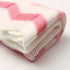 Baby Blanket Knitted Pink Chevron, Soft Toddler Nursery Crib Throw Blankets, Receiving Swaddle Blanket, Stroller Cover