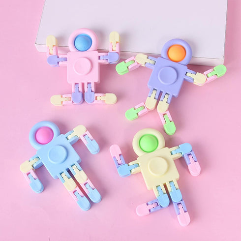 20 Pcs Funny Sensory Fidget Toys,Transformable Chain Robot Finger Toy,Stress Relief Fingertip Gyro Toys for Party