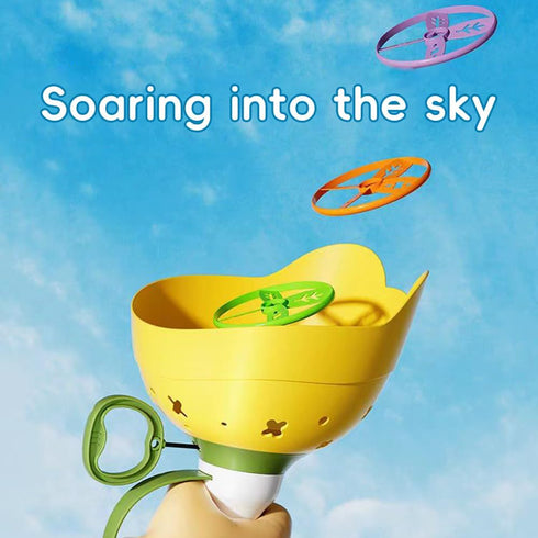 12PCS Flying Disc Launcher Toy, Manual Capture Game for Kids, Outdoor Toys for Toddlers Ages 3-8
