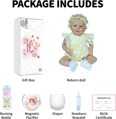 DollsGirl18 Inch 3+ SCOM Reborn Realistic Baby Lifelike Realistic DollsSilicone Cute Soft Body Doll Real Life Doll Gift