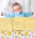 Super Soft Minky Baby Blanket, Yellow Bee and Sunflower with Dotted Backing for Newborns Nursery Stroller
