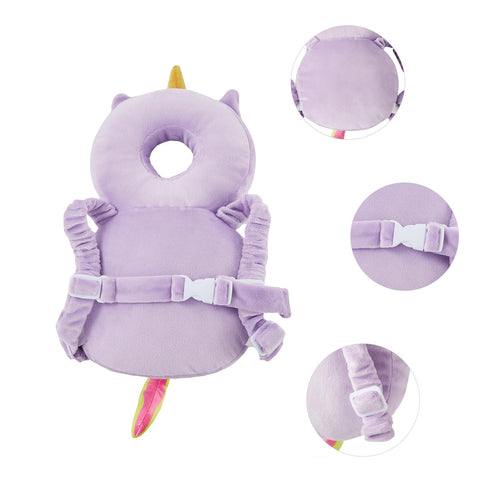 Baby Back Protection Toddler Safety Cushion Pad, Adjustable Backpack for Crawling Walking, Unicorn Design