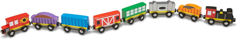 Melissa & Doug Wooden Magnetic Train Cars - 8 Piece Educational Skill-Building Toy for Boys and Girls
