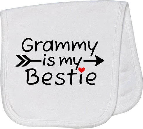 inktastic Grammy is My Bestie Baby Burp Cloth White 486db