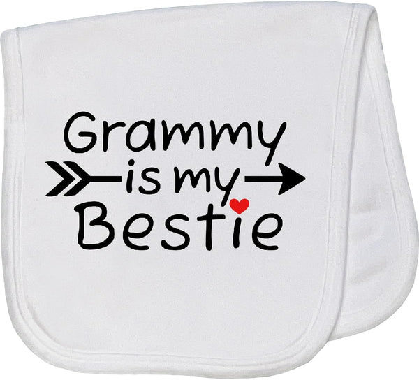 inktastic Grammy is My Bestie Baby Burp Cloth White 486db