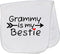 inktastic Grammy is My Bestie Baby Burp Cloth White 486db