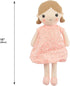 15" (89835) Linzy Toys, Soft Plush Light Pink Blue Emily Rag Doll for Girl, My First Rag Doll, Muecas de Trapo para