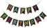 Glow Party Happy Birthday Banner Decoration - Assembled 80s Neon Party Supplies, Glow in the Dark Decorations