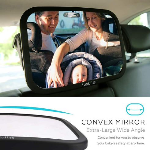 Funbliss Baby Car Mirror Safely Monitor,Car Mirror Baby Rear Facing SeatNo Assembly Required, SaferBest Newborn